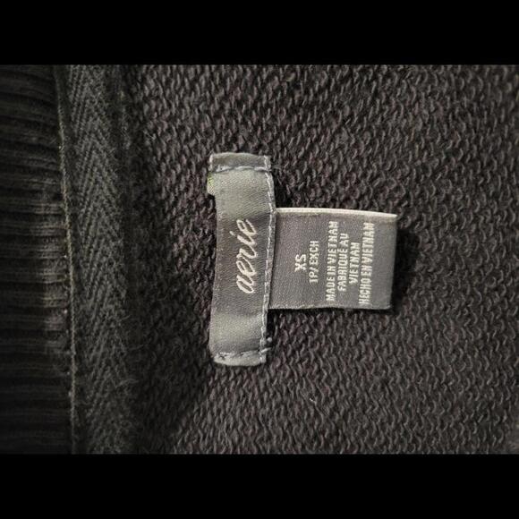 Aerie XS Grey with white rope cropped sweatshirt - Picture 4 of 5